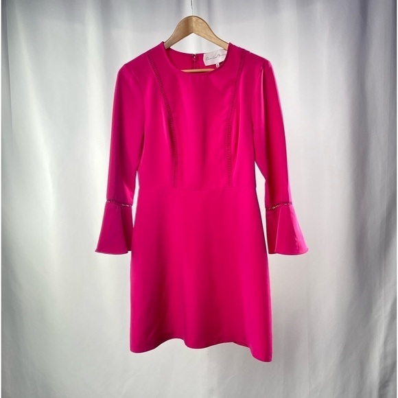 Charles Henry Bell Sleeve Mini Dress in Pink Size Medium - Picture 2 of 6